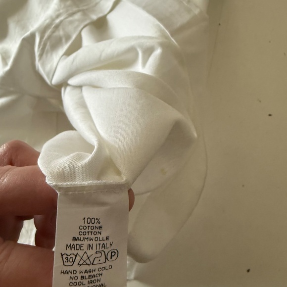 Gran Sasso Made in Italy Solid White Pocket Collared Polo Shirt Mens XL Cotton - Picture 9 of 9